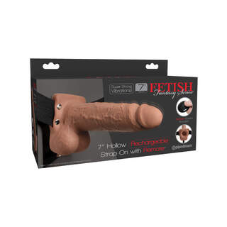 FFS 7" Hollow Rechargeable Strap-On with Remote