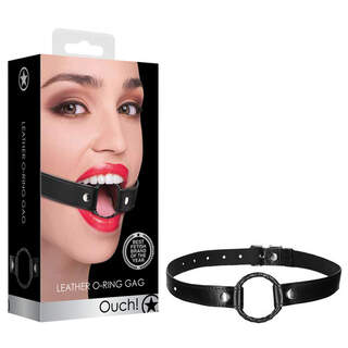 OUCH! Wrapped O-Ring Gag - Leather