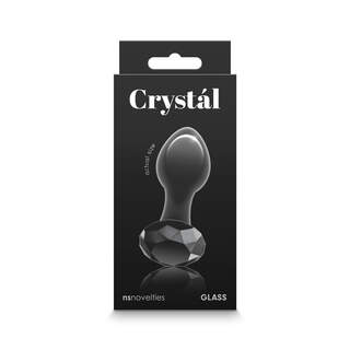 Crystal Glass Small Gem Plug - BLACK