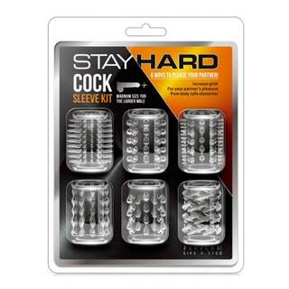 Stay Hard Cock Sleeve Kit 6pk Clear 