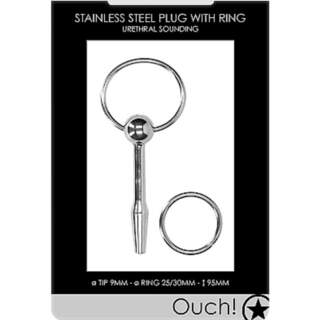 OUCH! Urethral Sounding Stainless Plug with Ring (OU621)
