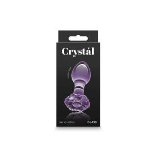 Crystal Gem Flower Gem Glass Butt Plug Purple
