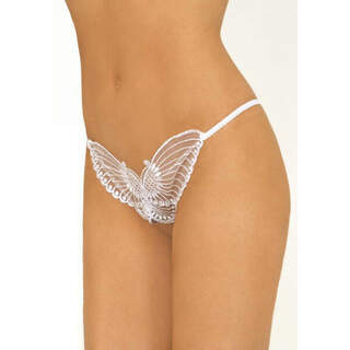 Leg Avenue Butterfly Crotchless Panty - Black or White