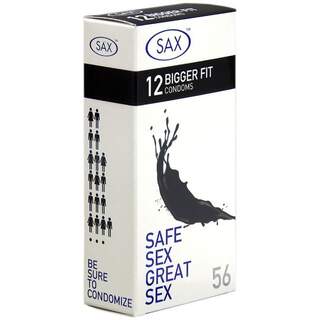 Sax Bigger Fit 12pk Condoms